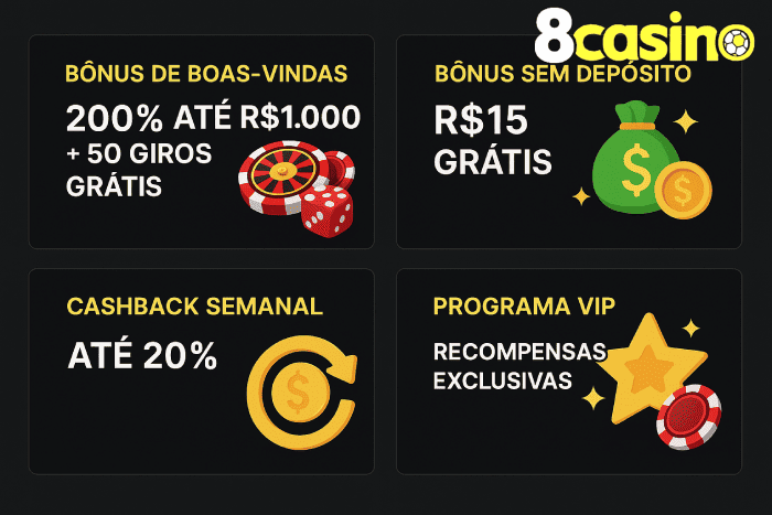 Bônus de cassino móvel 8CASINO com apostas online