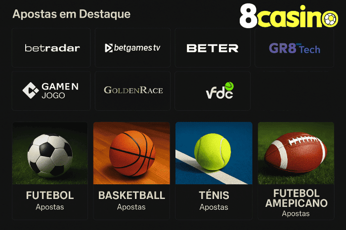 Aposte em apostas esportivas no cassino online 8CASINO