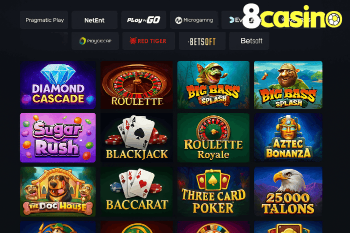 Jogos de caça-níqueis Cassino 8CASINO online