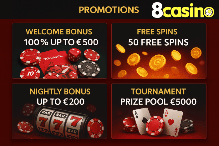 Bônus e recompensas exclusivas do Cassino 8CASINO